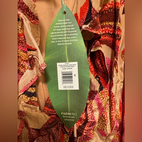 FARM Rio NWT Size M Floral Tapestry Maxi Dress - Picture 8 of 8